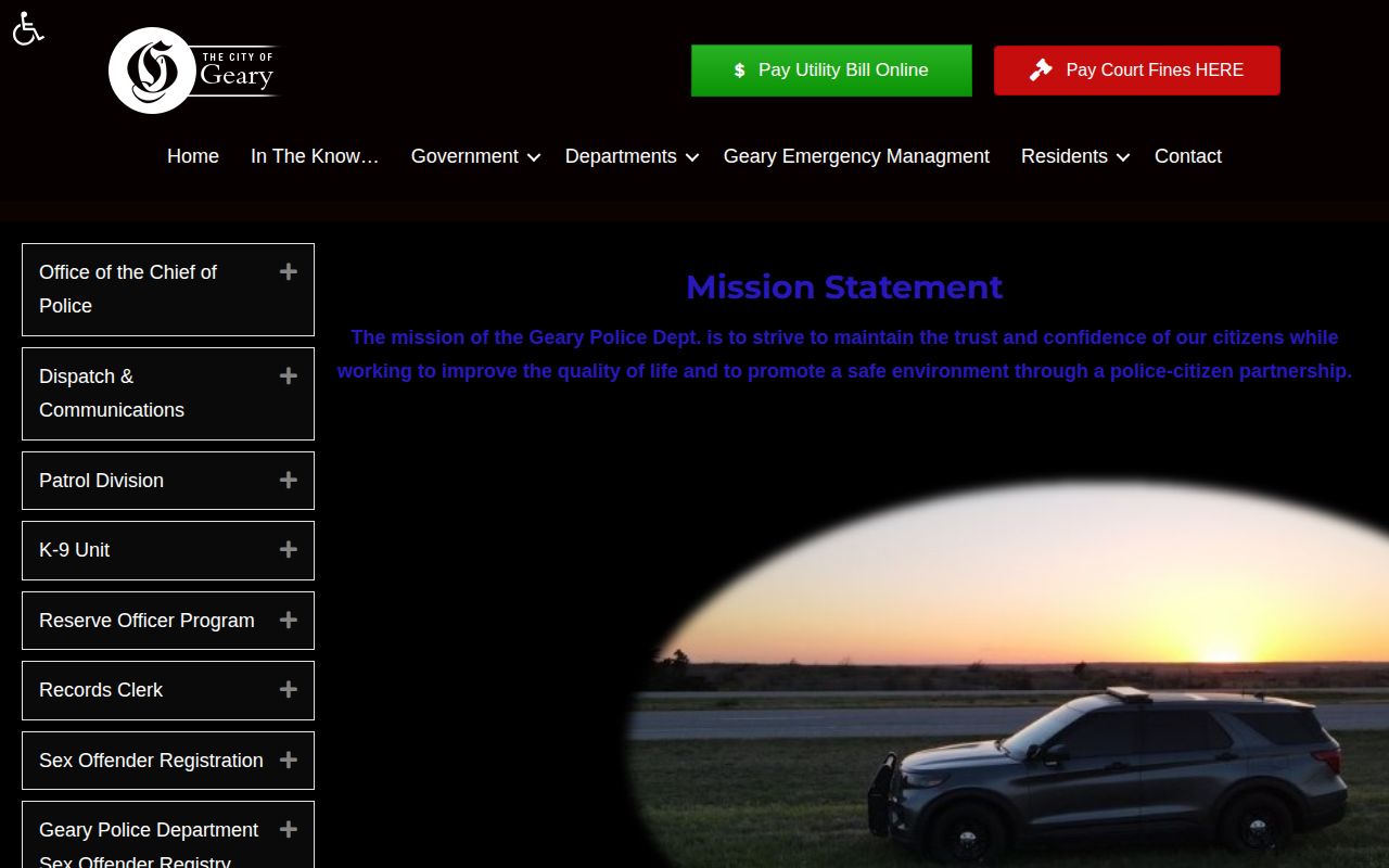 Geary Police Department Blaine County arrest-record information