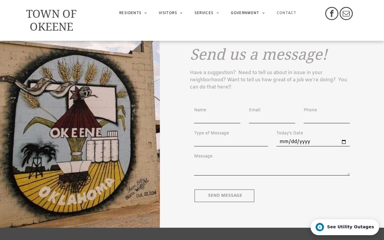 Okeene police and town contact record route